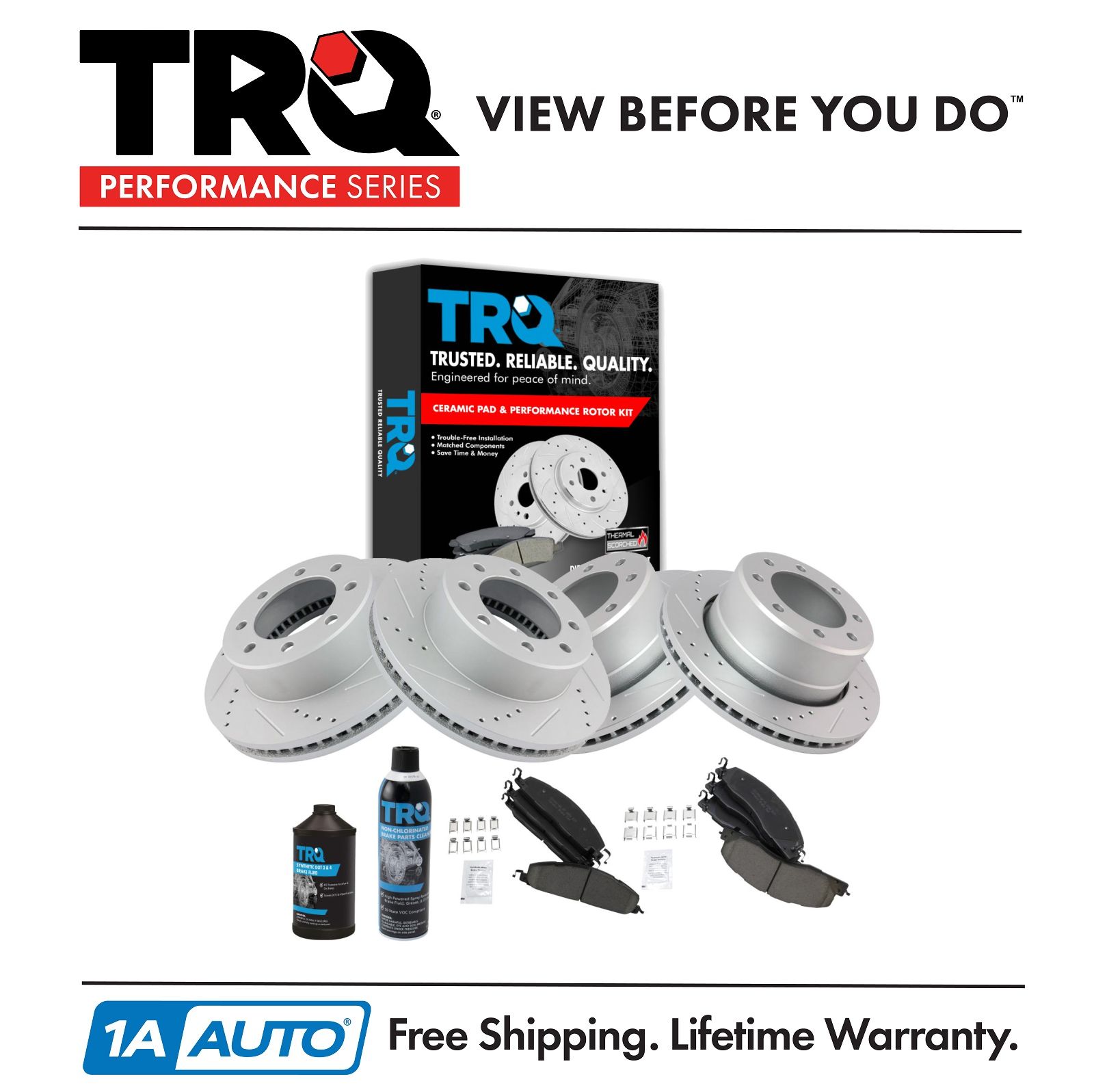 <b>Dot 3 & 4 Ceramic Performance Brake Pad & Rotor Kit</b>