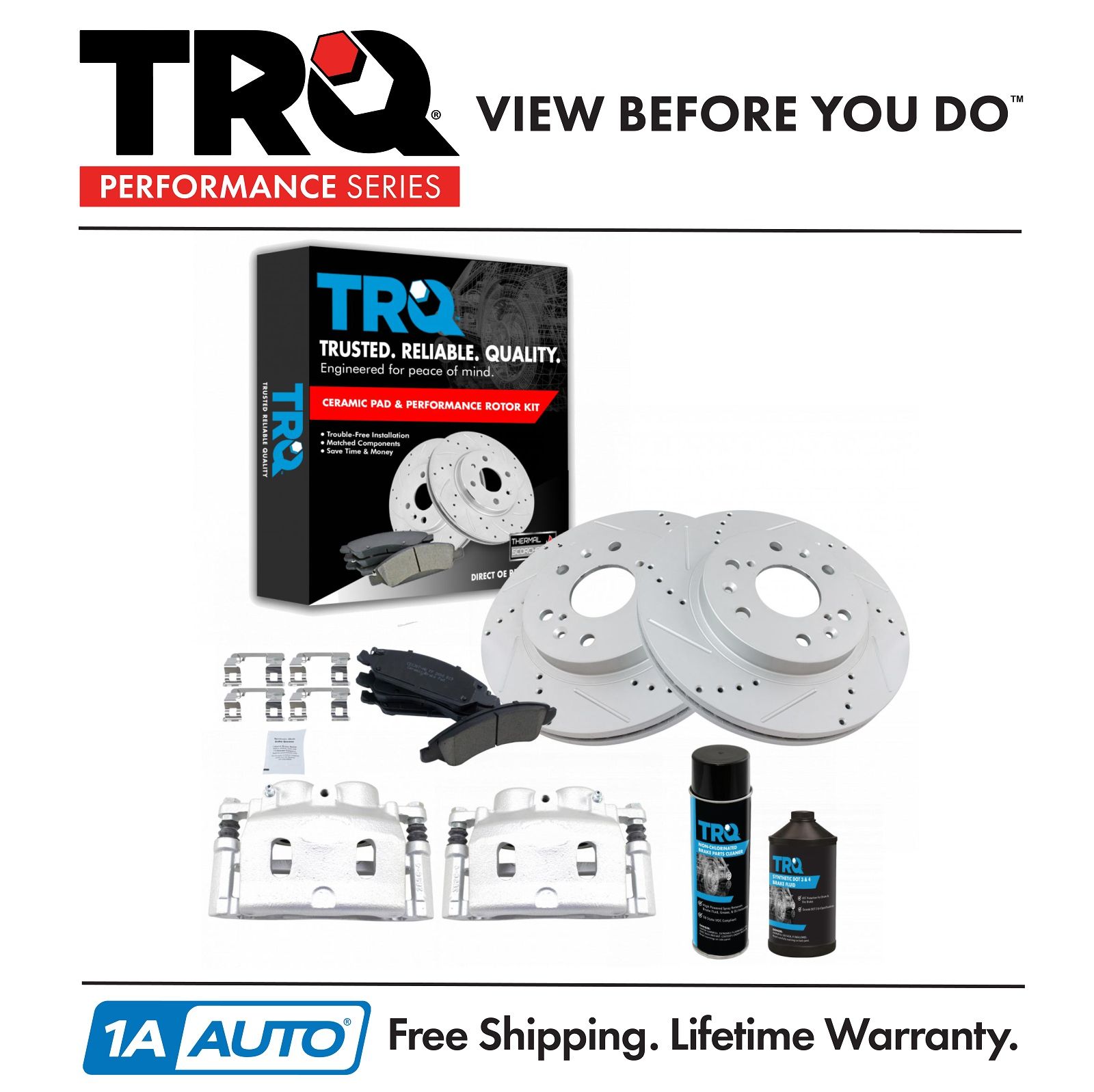 <b>Dot 3 & 4 Ceramic Performance Brake Pad & Rotor Kit</b>
