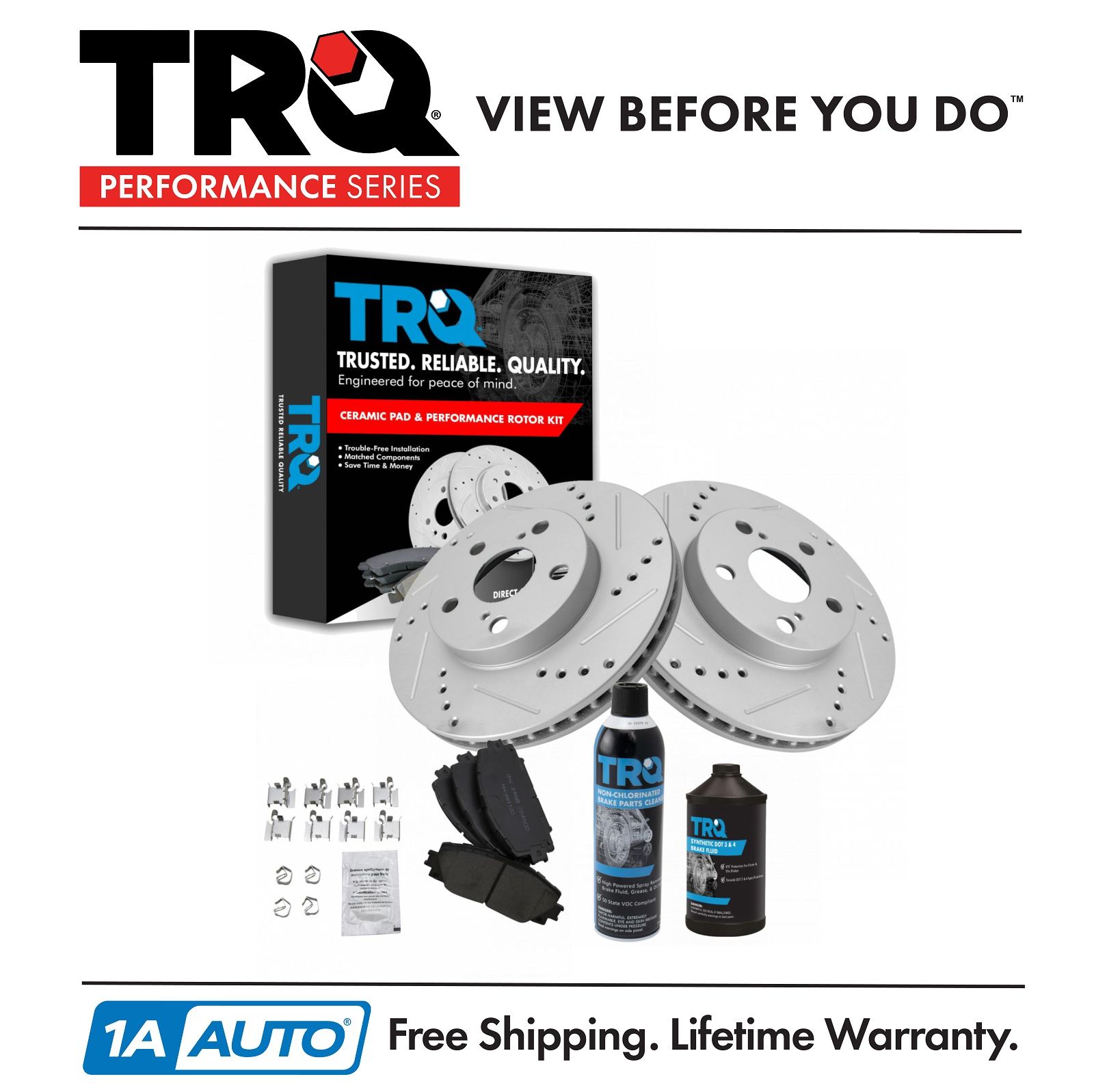 <b>Dot 3 & 4 Ceramic Performance Brake Pad & Rotor Kit</b>