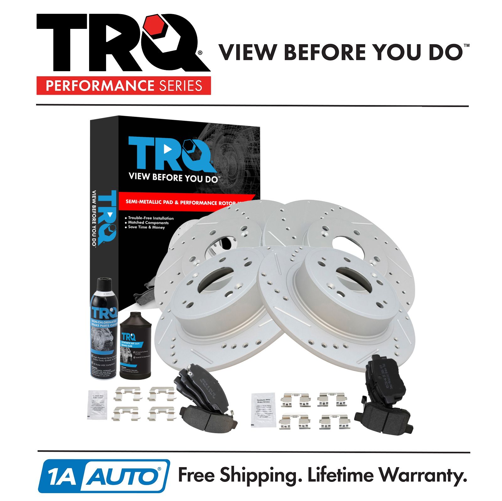 <b>Dot 3 & 4 Semi-Metallic Performance Brake Pad & Rotor Kit</b>