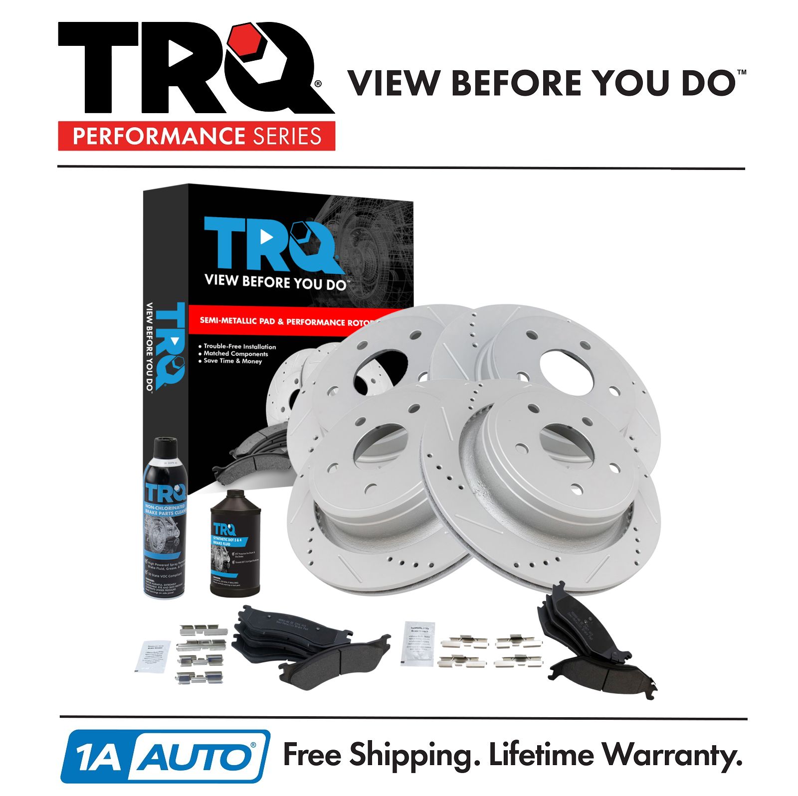 <b>Dot 3 & 4 Semi-Metallic Performance Brake Pad & Rotor Kit</b>