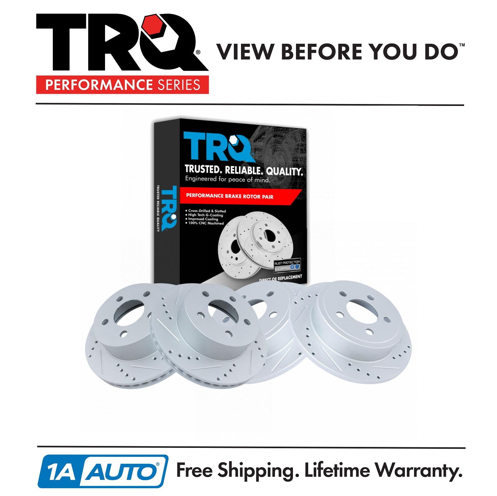 <b>4 Piece Performance Brake Rotor Set</b>