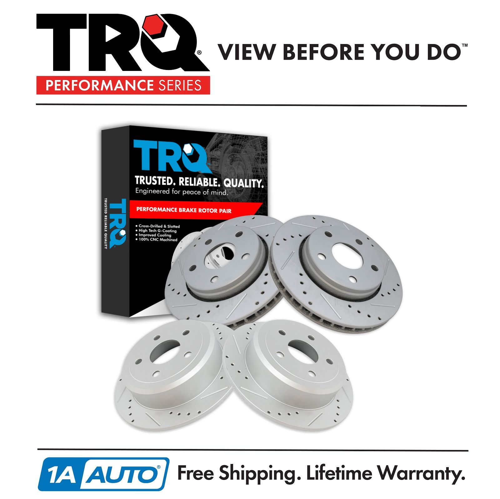 <b>4 Piece Performance Brake Rotor Set</b>