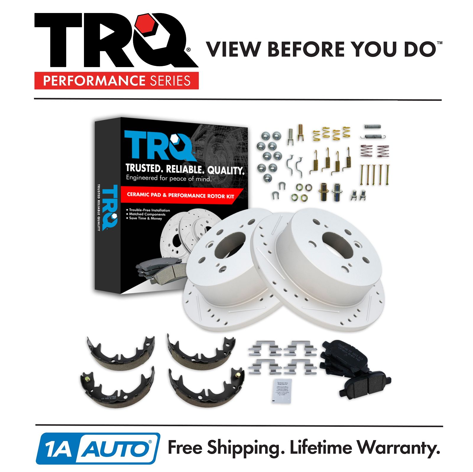 <b>Ceramic Performance Brake Pad & Rotor Kit</b>