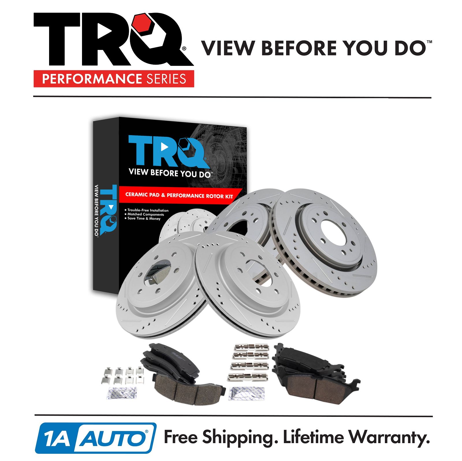 <b>Ceramic Performance Brake Pad & Rotor Kit</b>