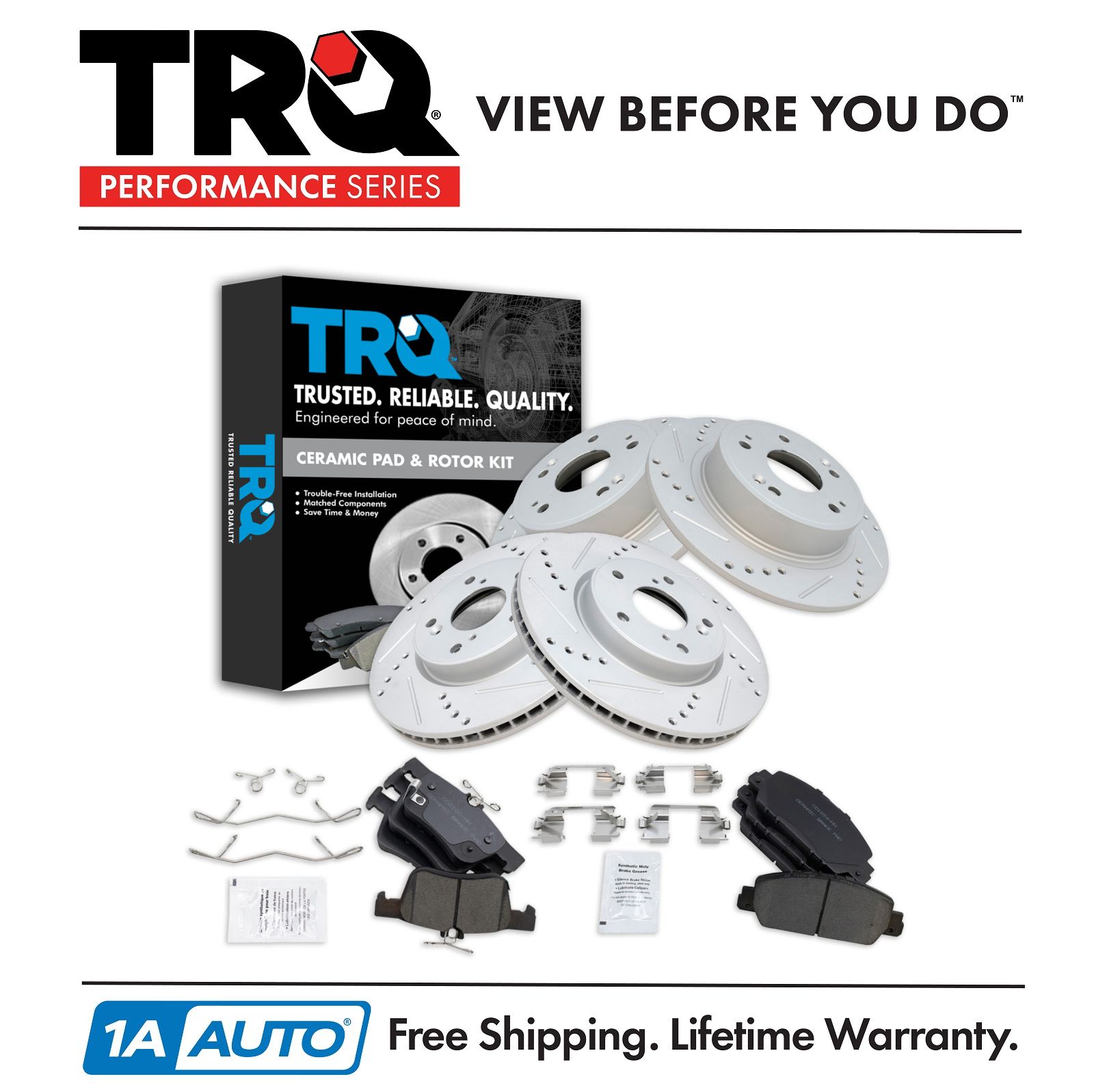 <b>Ceramic Performance Brake Pad & Rotor Kit</b>