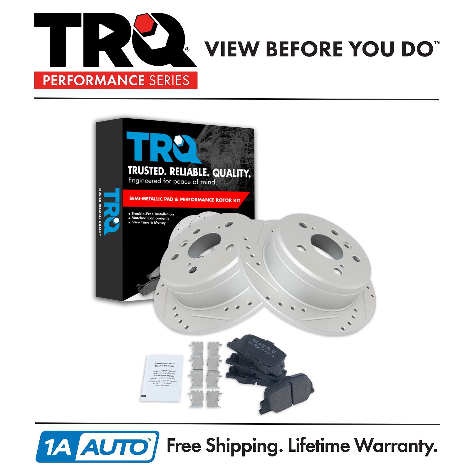 <b>Dot 3 & 4 Semi-Metallic Performance Brake Pad & Rotor Kit</b>