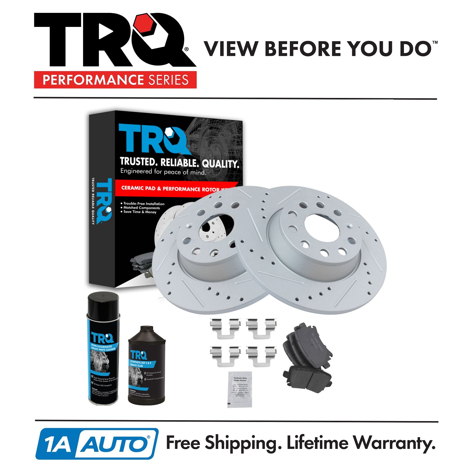 <b>Dot 3 & 4 Ceramic Performance Brake Pad & Rotor Kit</b>
