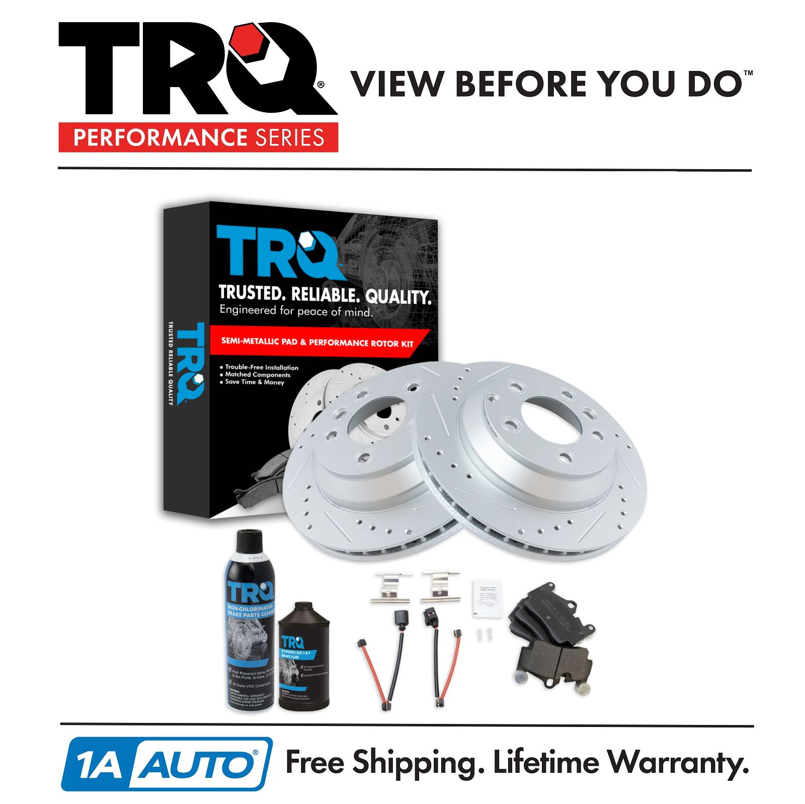 <b>Dot 3 & 4 Semi-Metallic Performance Brake Pad & Rotor Kit</b>