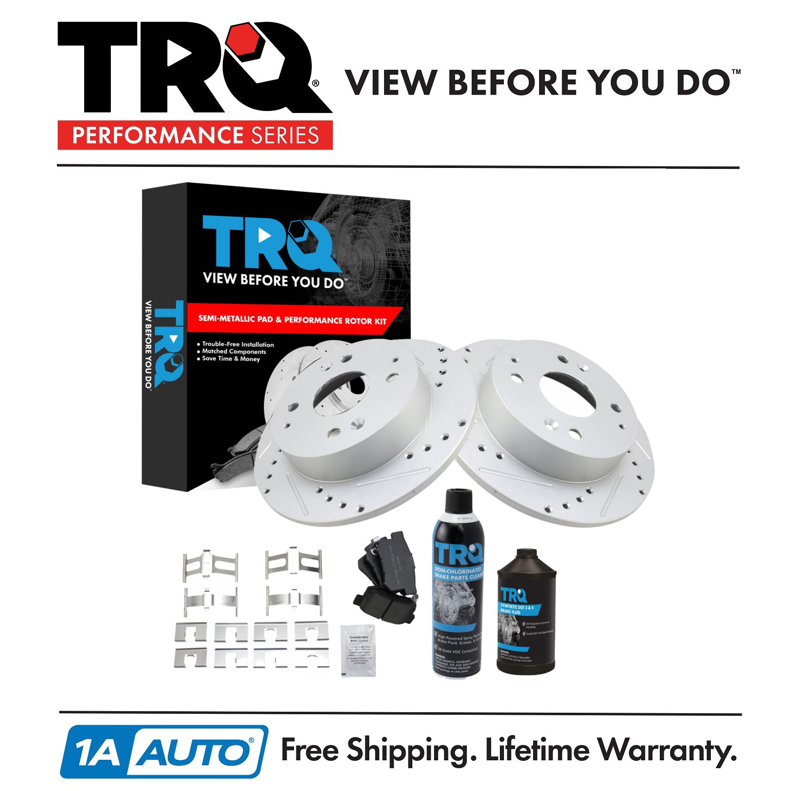 <b>Dot 3 & 4 Semi-Metallic Performance Brake Pad & Rotor Kit</b>