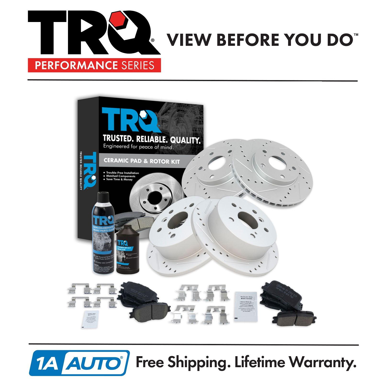 <b>Dot 3 & 4 Ceramic Performance Brake Pad & Rotor Kit</b>