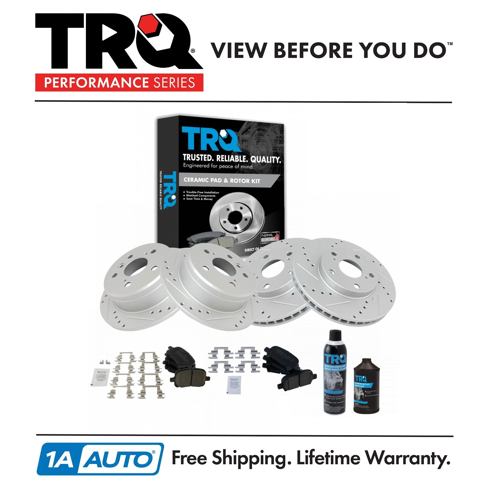 <b>Dot 3 & 4 Ceramic Performance Brake Pad & Rotor Kit</b>