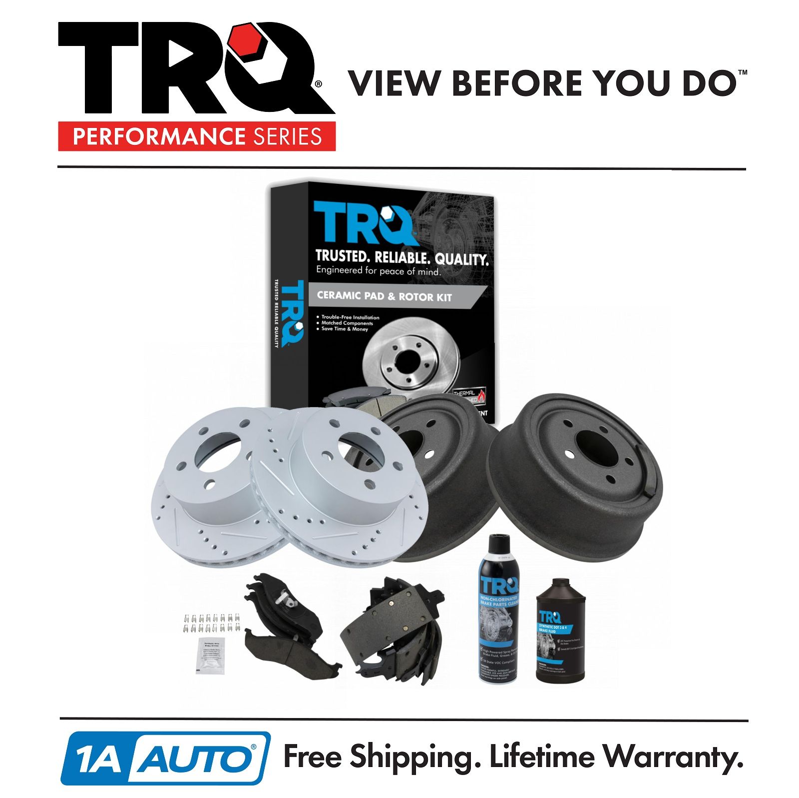 <b>Dot 3 & 4 Ceramic Performance Brake Pad & Rotor, Shoe & Drum Kit</b>