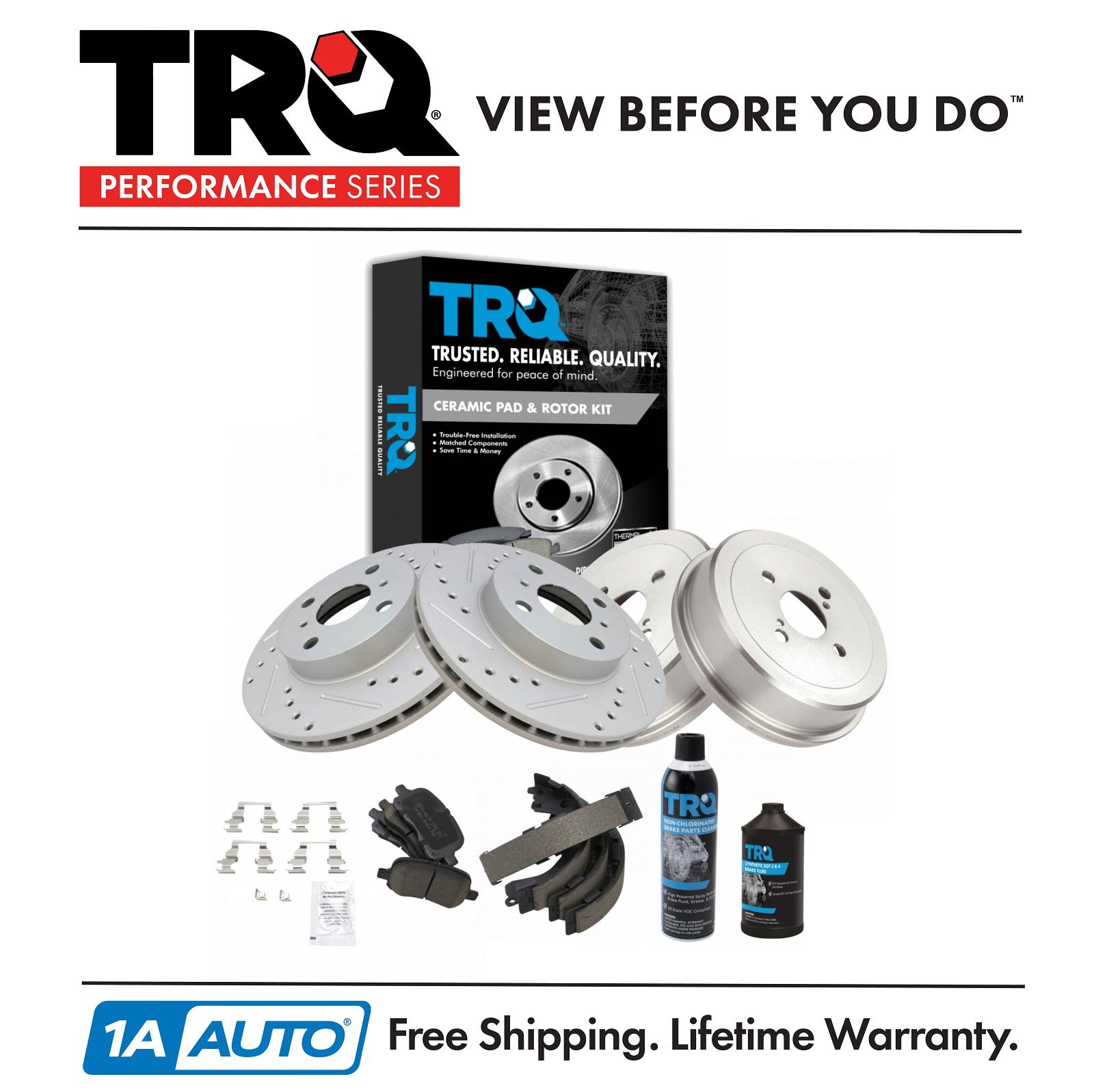 <b>Dot 3 & 4 Ceramic Performance Brake Pad & Rotor, Shoe & Drum Kit</b>