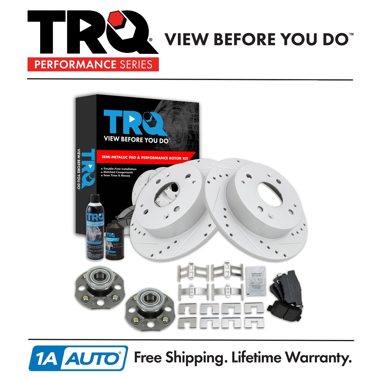 <b>Dot 3 & 4 Semi-Metallic Performance Brake Pad & Rotor Kit</b>