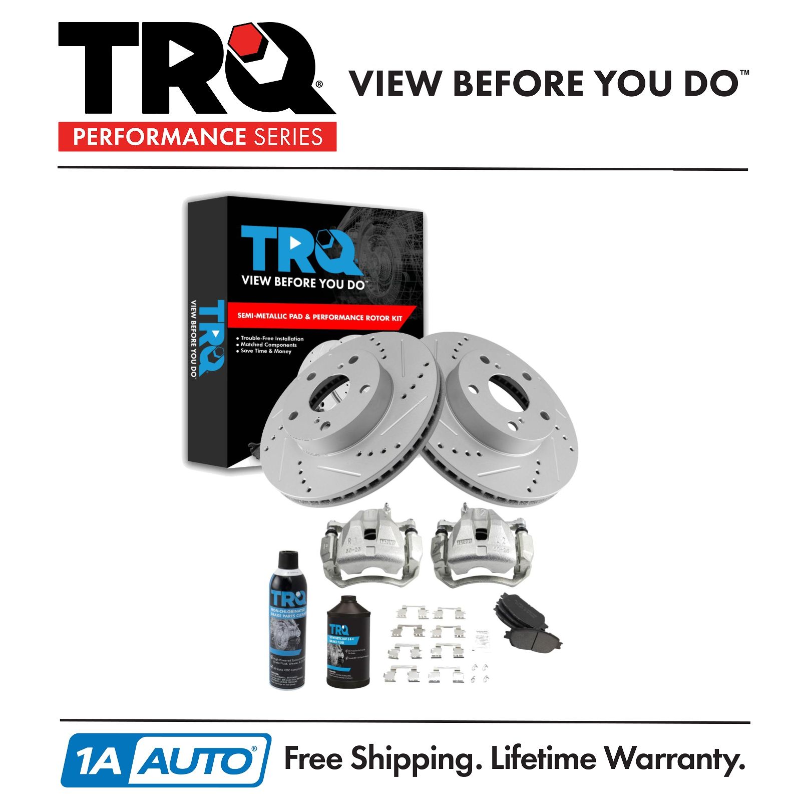 <b>Dot 3 & 4 Semi-Metallic Performance Brake Pad & Rotor Kit</b>