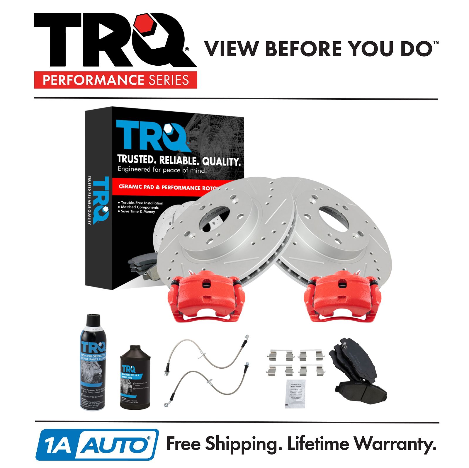 <b>Dot 3 & 4 Ceramic Brake Pad & Rotor Kit</b>