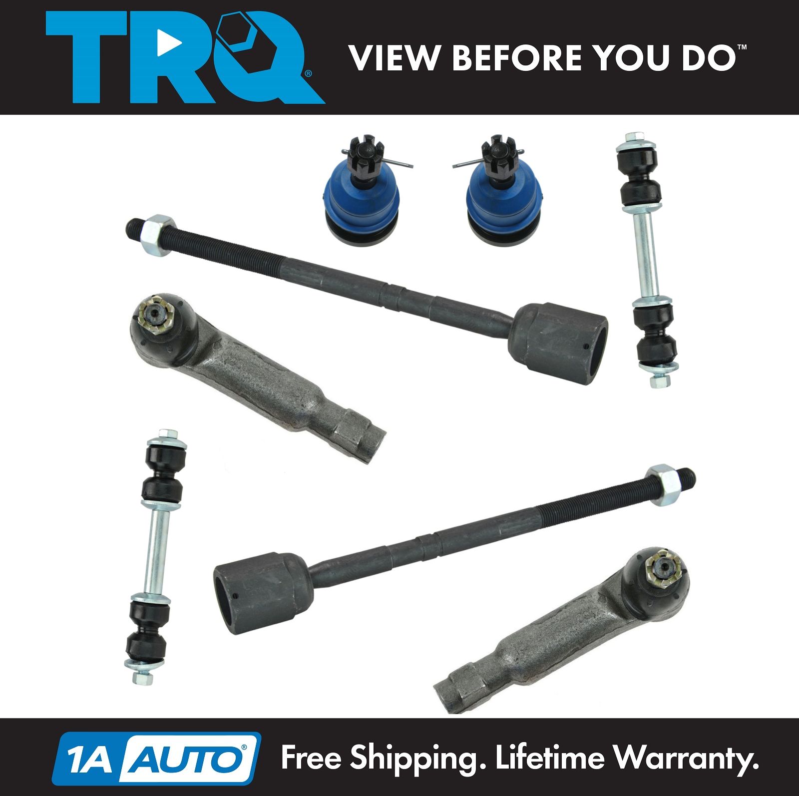Brand New Set of 2 Front Outer Tie Rod End Links for Ford Mustang Thunderbird