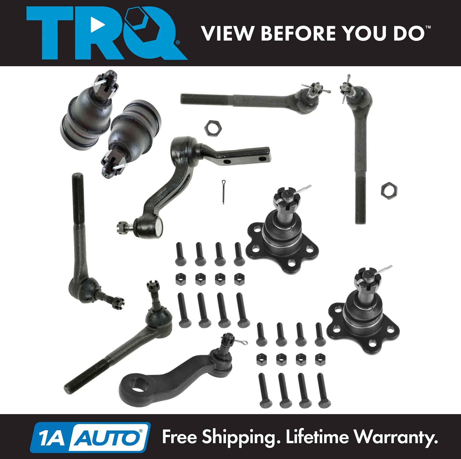 Trq Front Ball Joint Tie Rod End Pitman Idler Arm Kit For