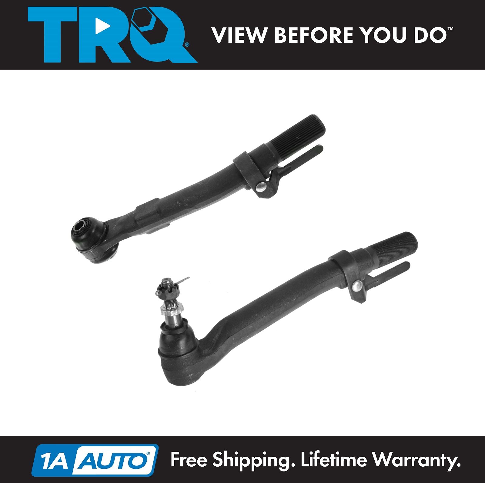 TRQ Tie Rod End Front Outer Pair Set for Ford F250SD F350 F450 F550 4WD