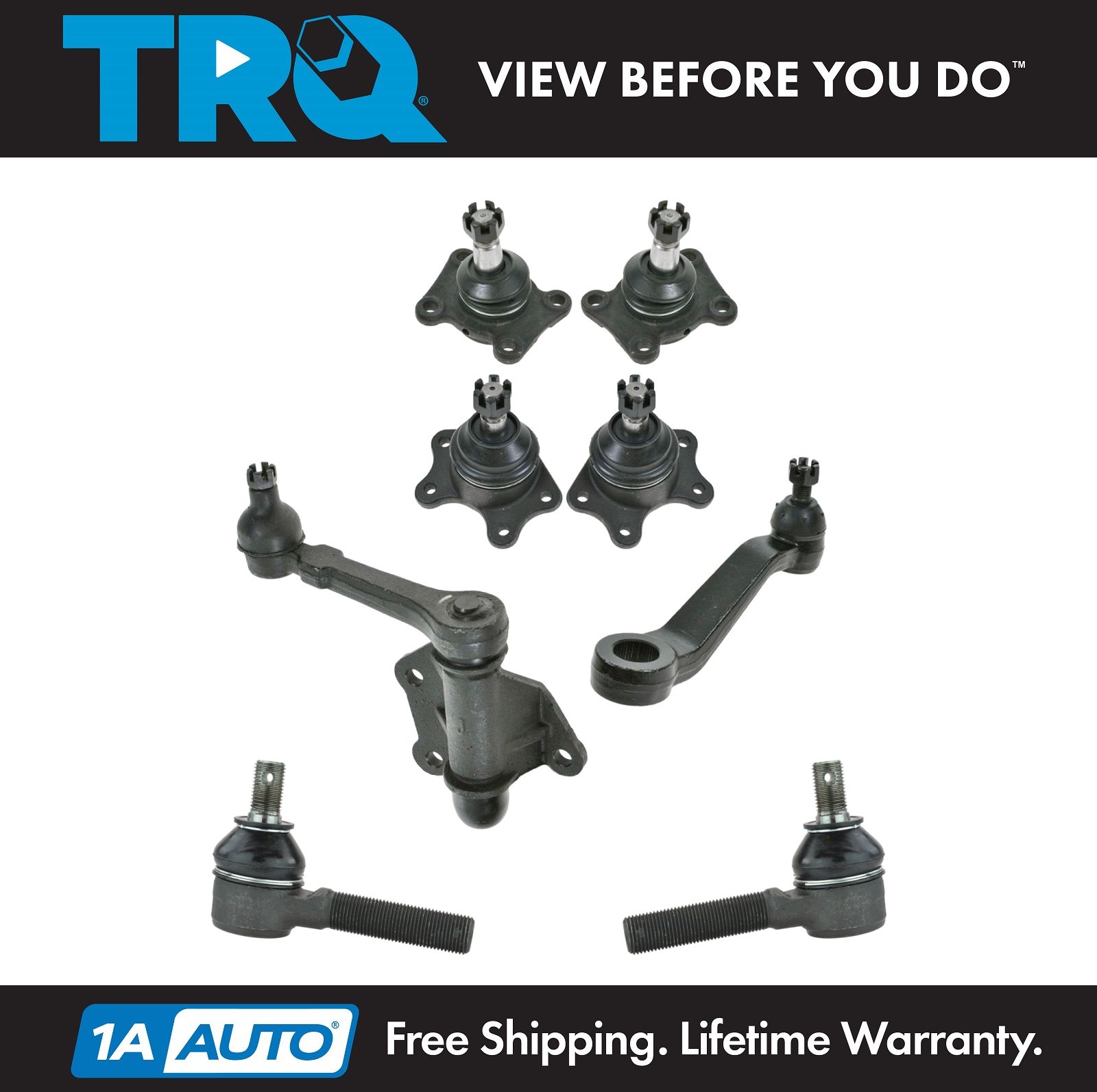 Upper Lower Ball Joints Inner Outer Tie Rod Pitman Idler Arm 14pc Set 2WD ONLY