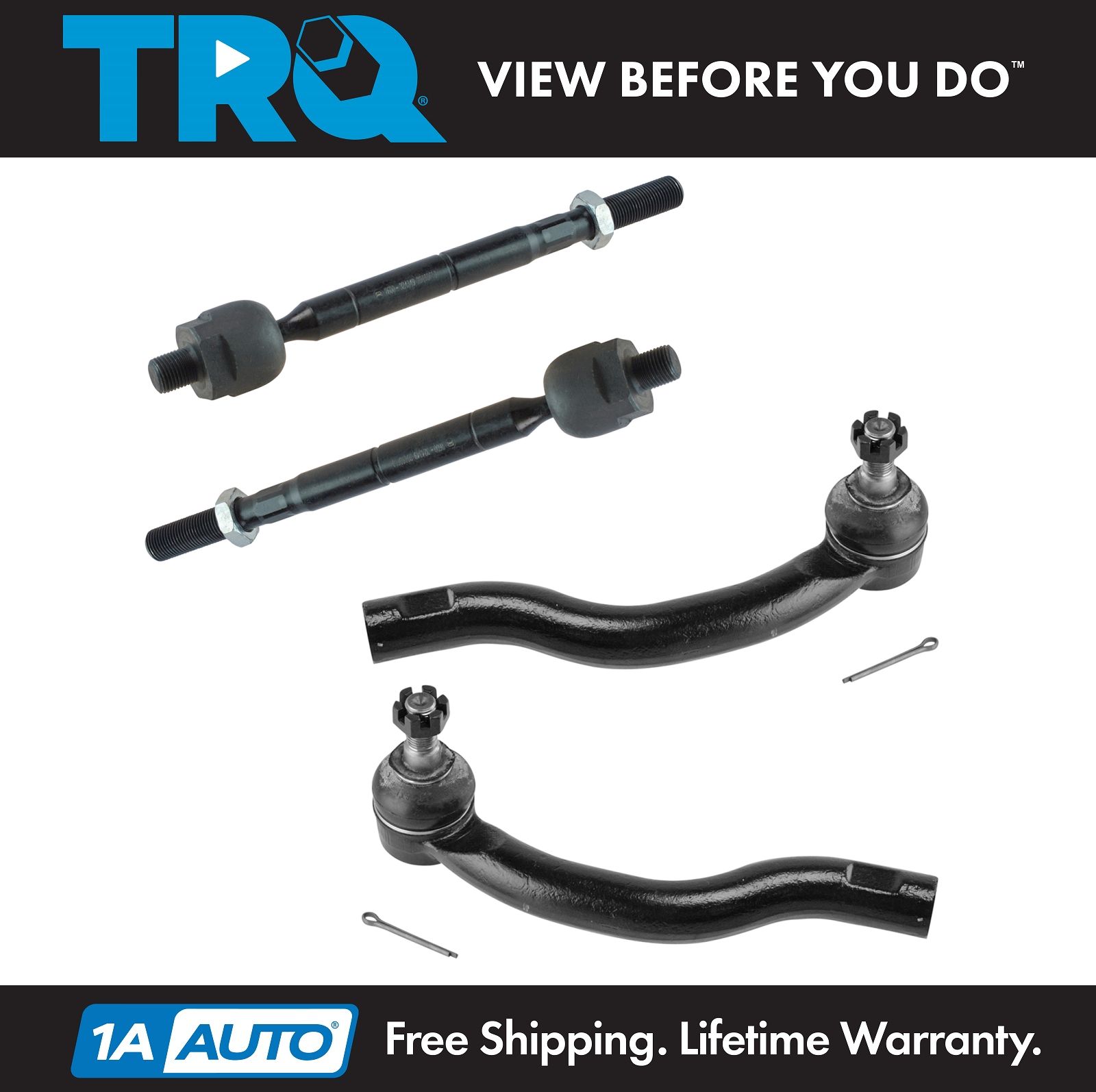 TRQ 4 Piece Kit Inner & Outer Tie Rod Ends LH & RH Sides for 0615