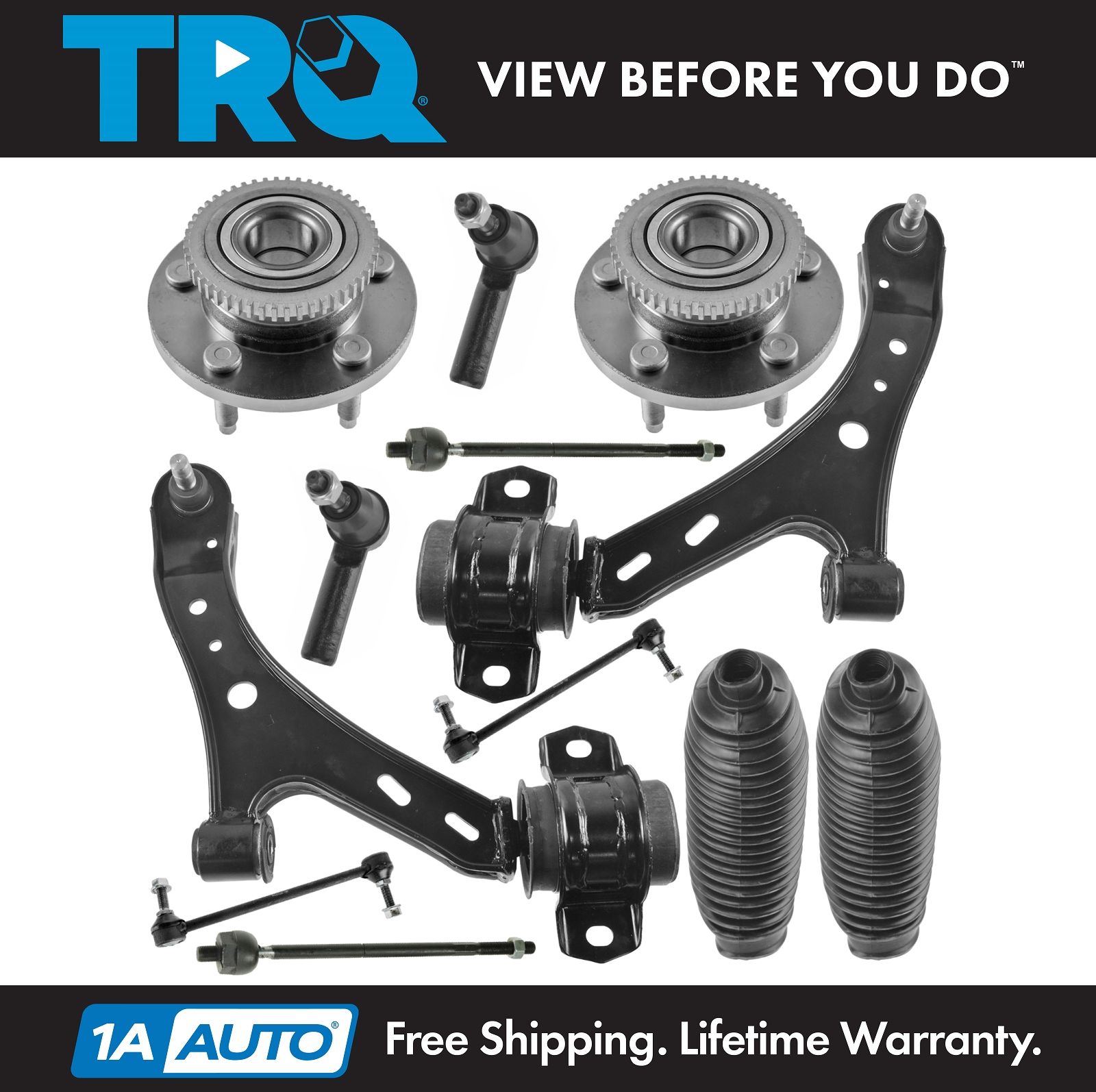 TRQ Front Steering & Suspension Kit Control Arm with Ball Joint 並行輸入品