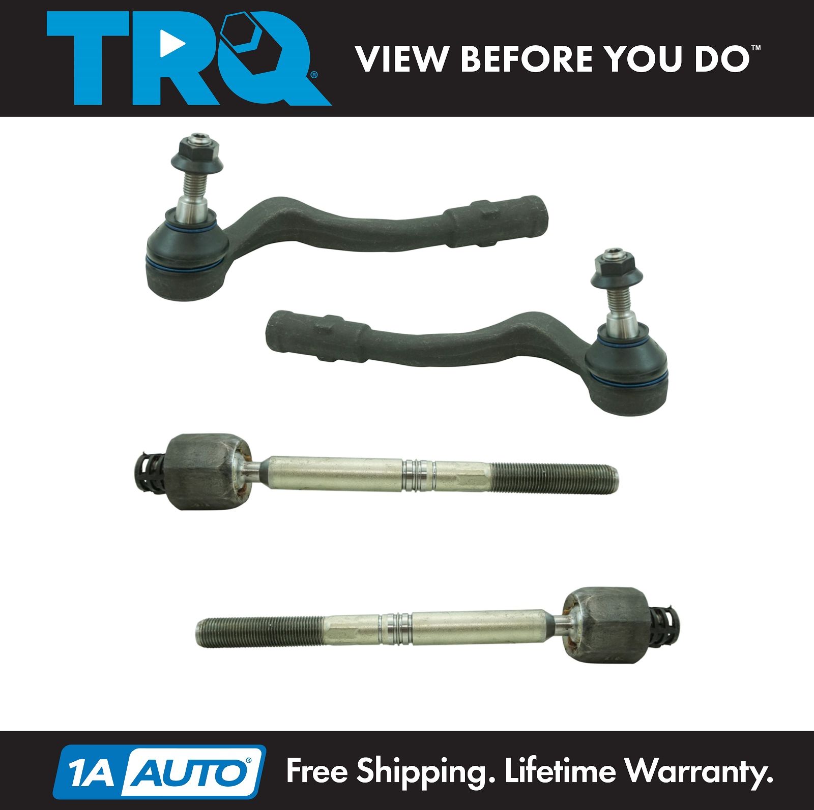 Set of 4 Pieces Front Inner /& Outer Steering Tie Rod End Kit Left /& Right