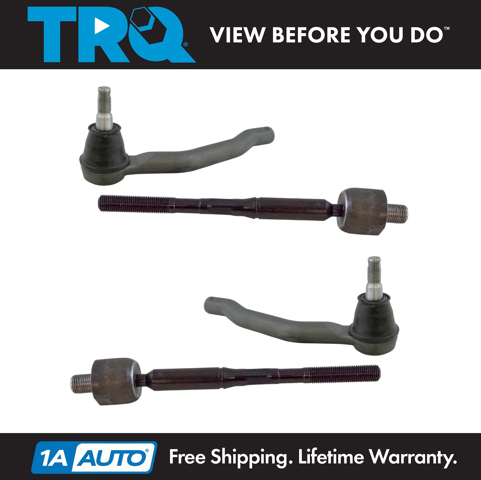 4 Piece Inner & Outer Tie Rod Ends LH & RH Sides for Nissan Altima
