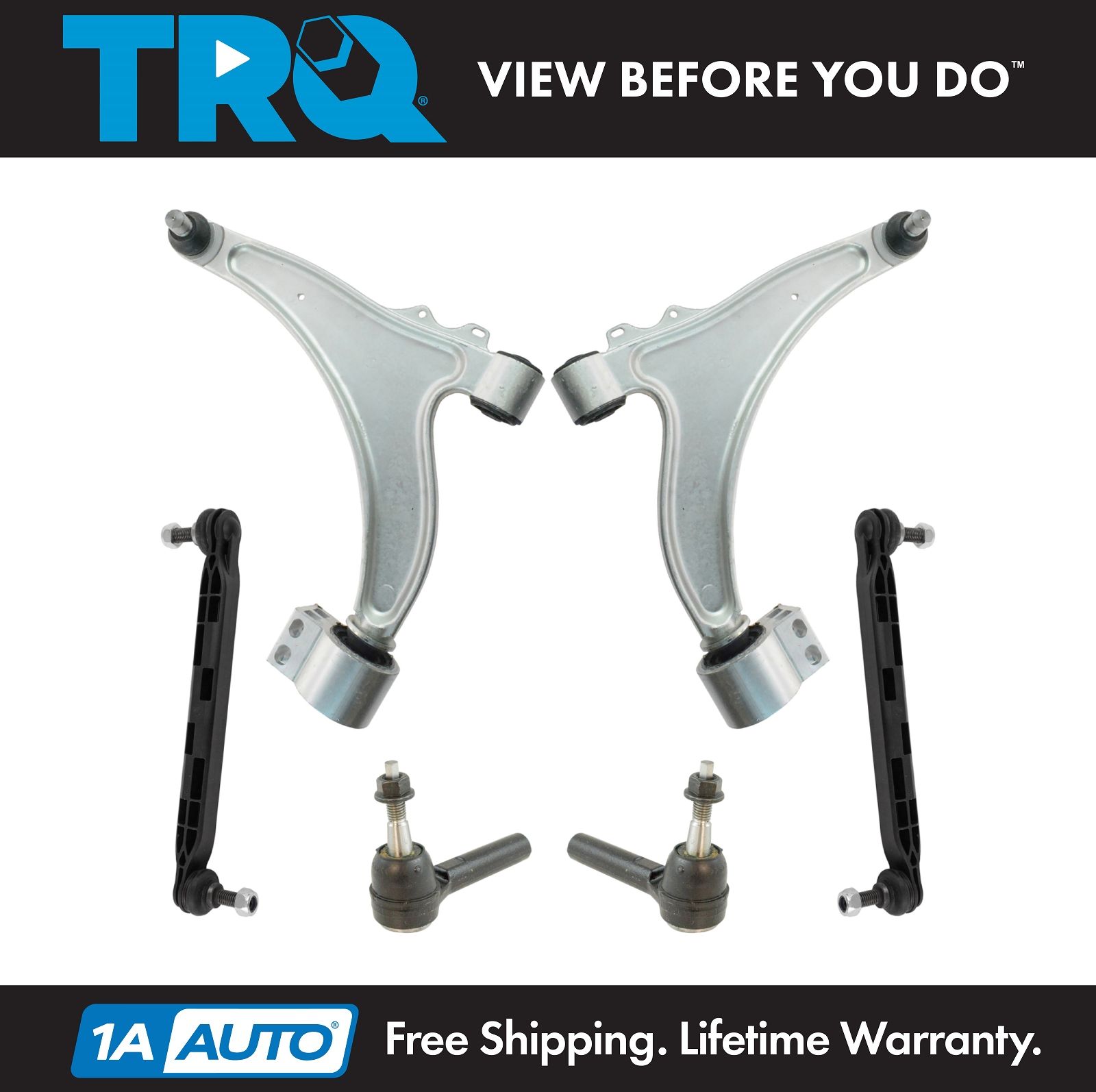 TRQ Front Control Arm Ball Joint Sway Bar Link Tie Rod Suspension Kit
