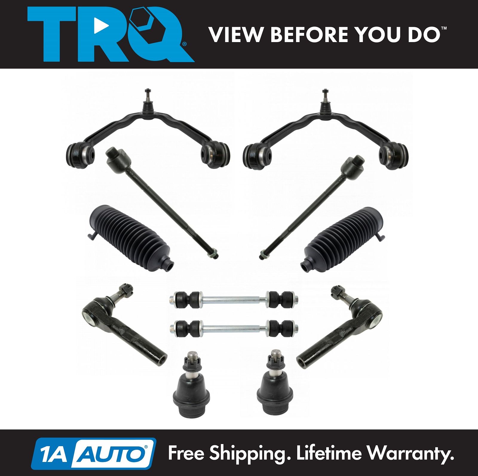 TRQ Front Steering & Suspension Kit Control Arm with Ball Joint 並行輸入品