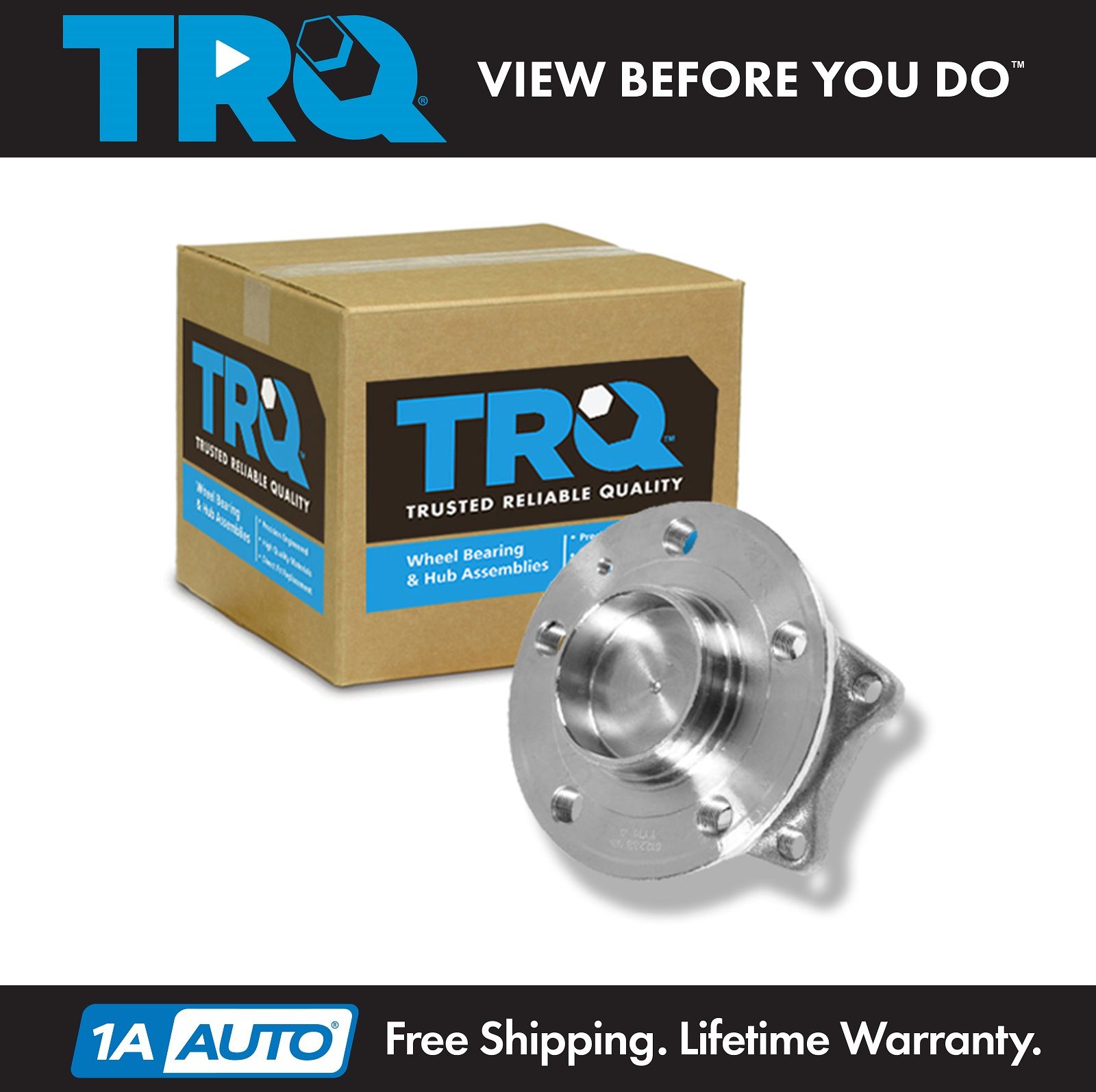 TRQ Rear Wheel Hub & Bearing Pair Set for Volvo S60 S80 V70 FWD