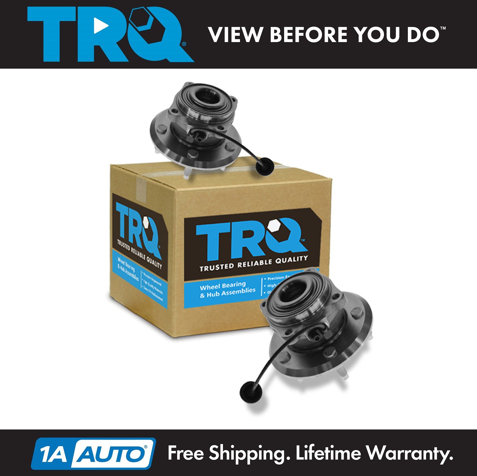 TRQ Front Wheel Hubs /& Bearings Pair Set of 2 NEW for Equinox Torrent Vue 5 Lug