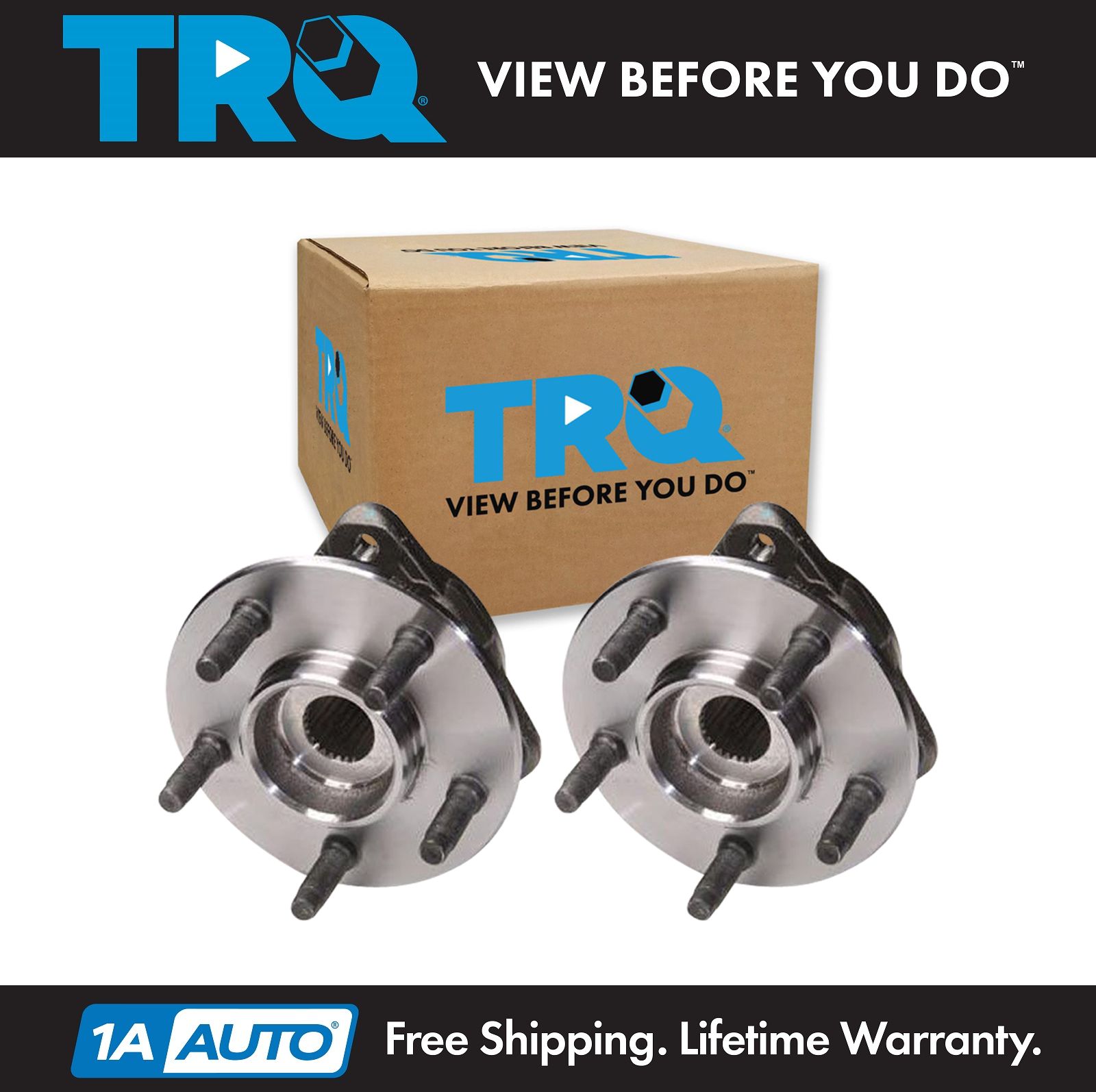 TRQ Front Wheel Hub & Bearing Pair Set for Ford Ranger Mazda Pickup