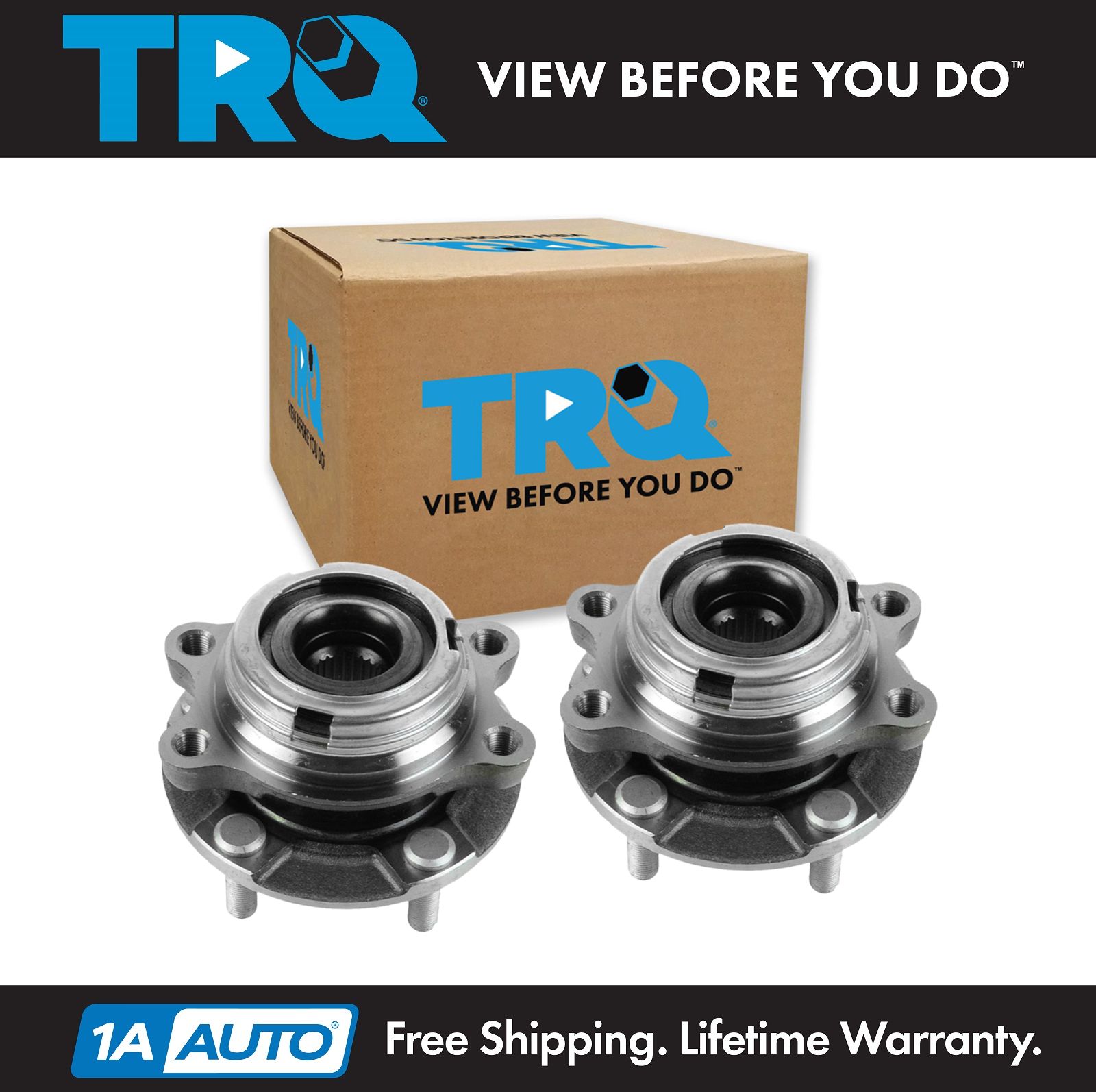 TRQ Front Wheel Hubs & Bearings Pair for Infiniti G35X G37X FX35 M35X