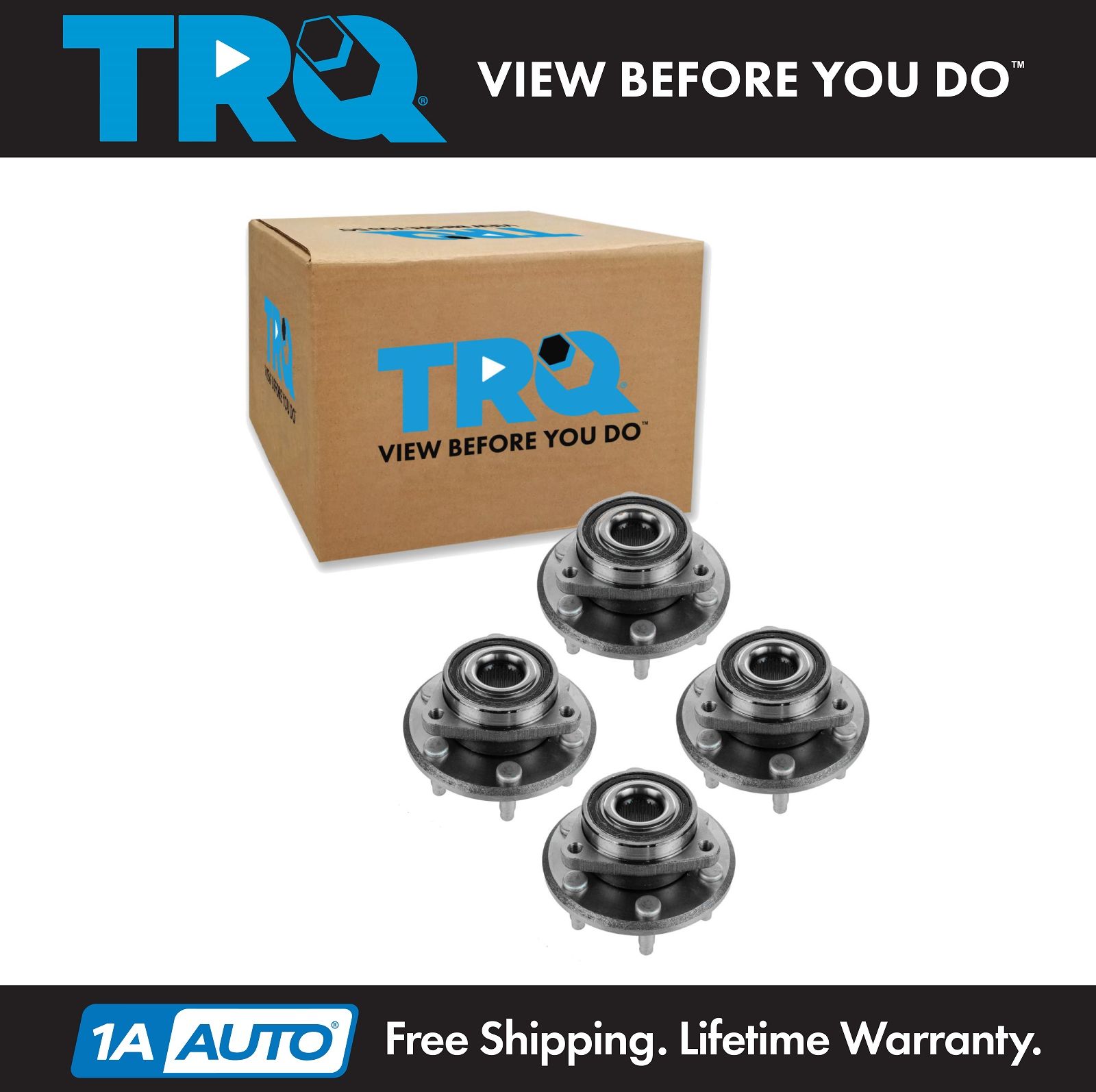 TRQ 4 Piece Kit Wheel Bearing Hub Assembly Front /& Rear Set for Acadia Enclave