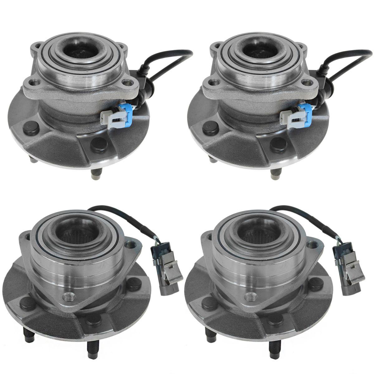 TRQ Front /& Rear Wheel Hub /& Bearing Assembly Kit for Equinox Torrent Vue