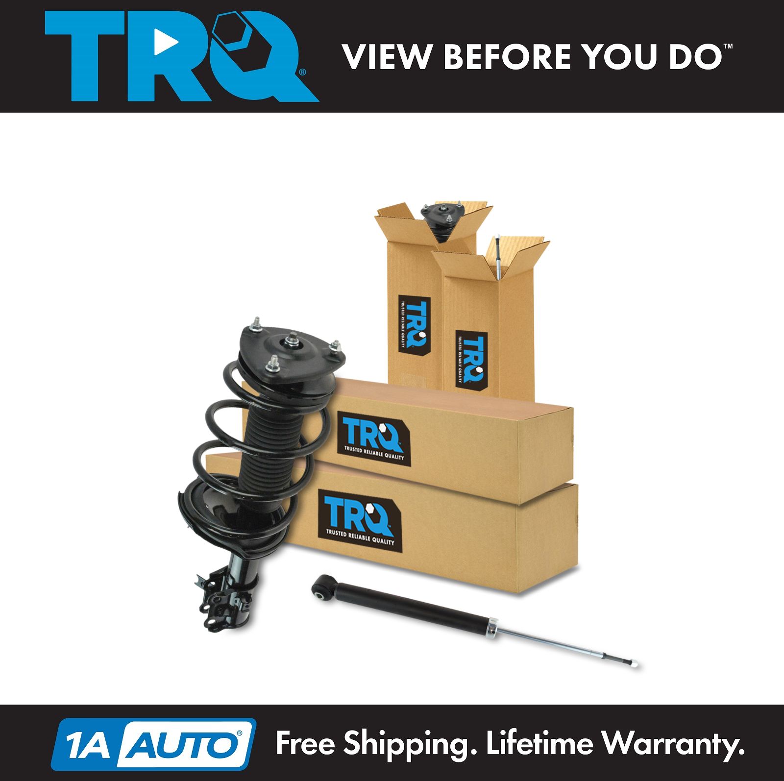 TRQ Front Rear Complete Quick Loaded Strut Spring Assembly Shock Set Kit 4pc