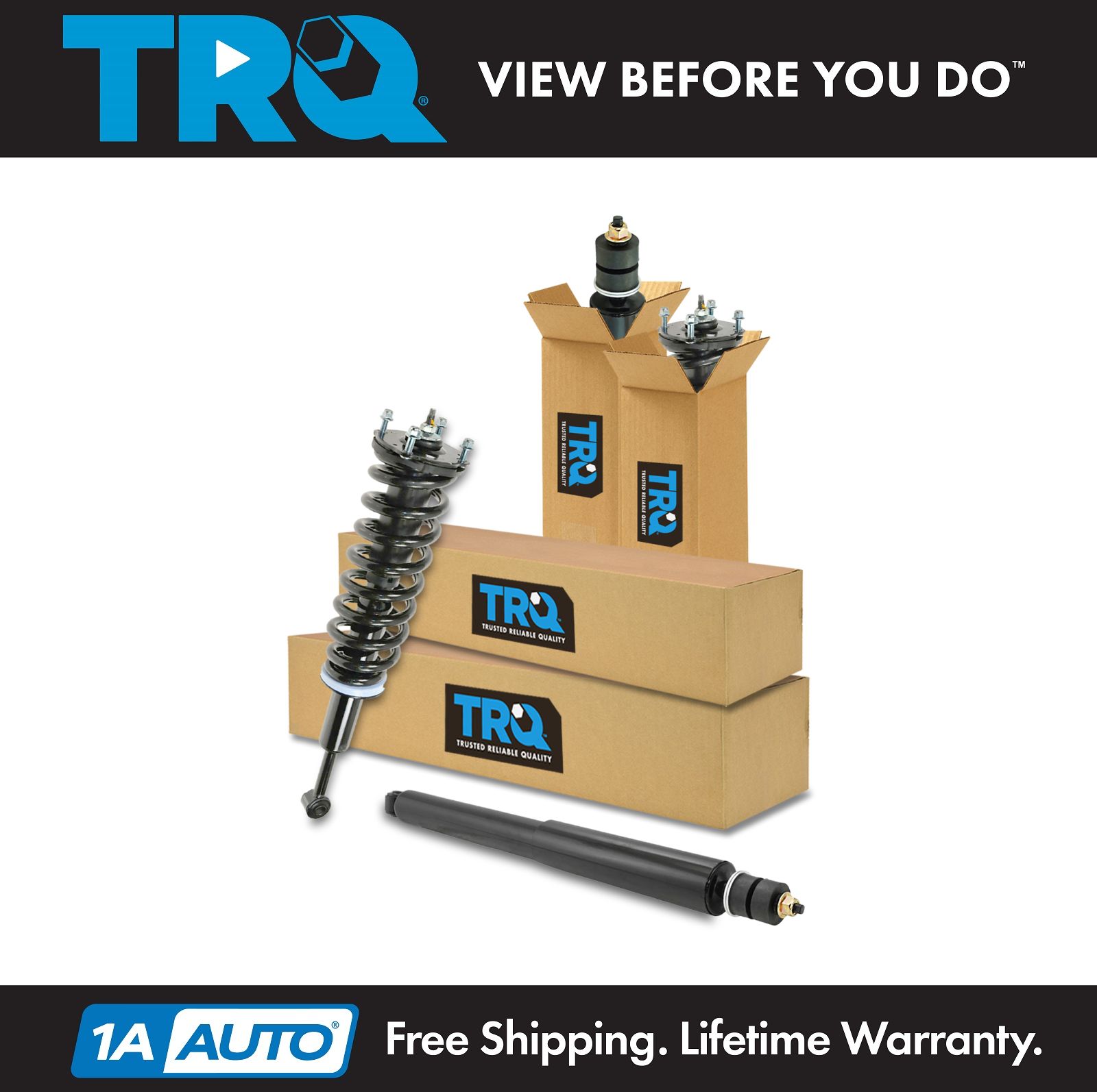 TRQ Complete Loaded Strut & Shock Absorber Kit (4-Piece) For Toyota Tundra – Front & Rear Replacement Set