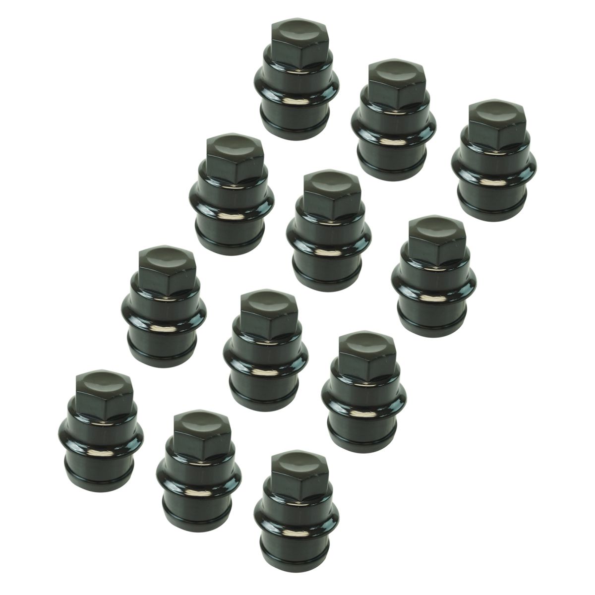 Wheel Lug Nut Cap Black Plastic Set of 12 for Chevrolet GMC Cadillac