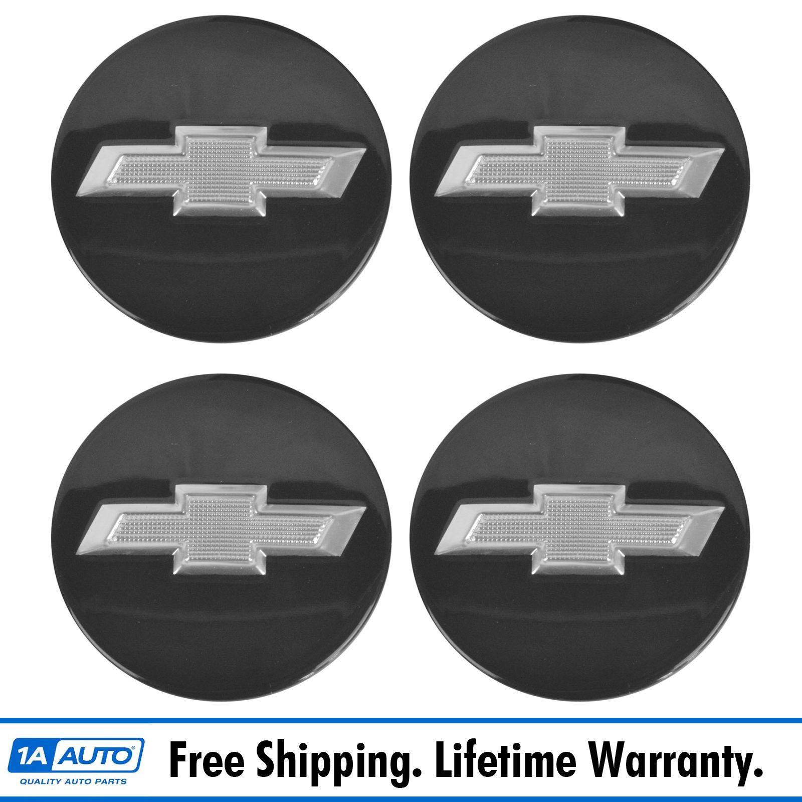 OEM 22791586 Wheel Center Cap Set of 4 Black w/ Silver Bowtie for ...