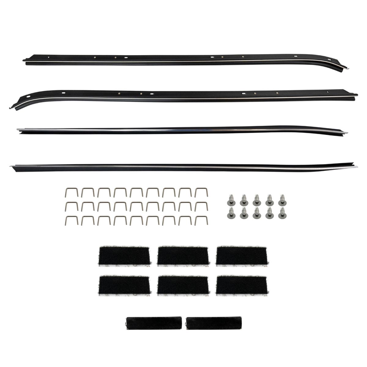 Front Inner & Outer Door Belt Molding Kit Set of 4 for 7081 Pontiac